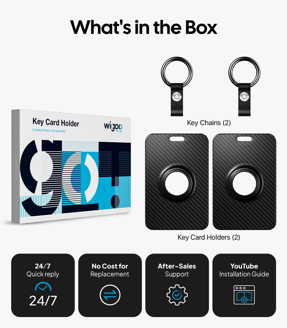 Wigoo holder next to a credit card showing compact, pocket-friendly size