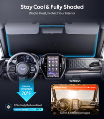 Wigoo compact folded sunshade in storage pouch for easy transport and space saving