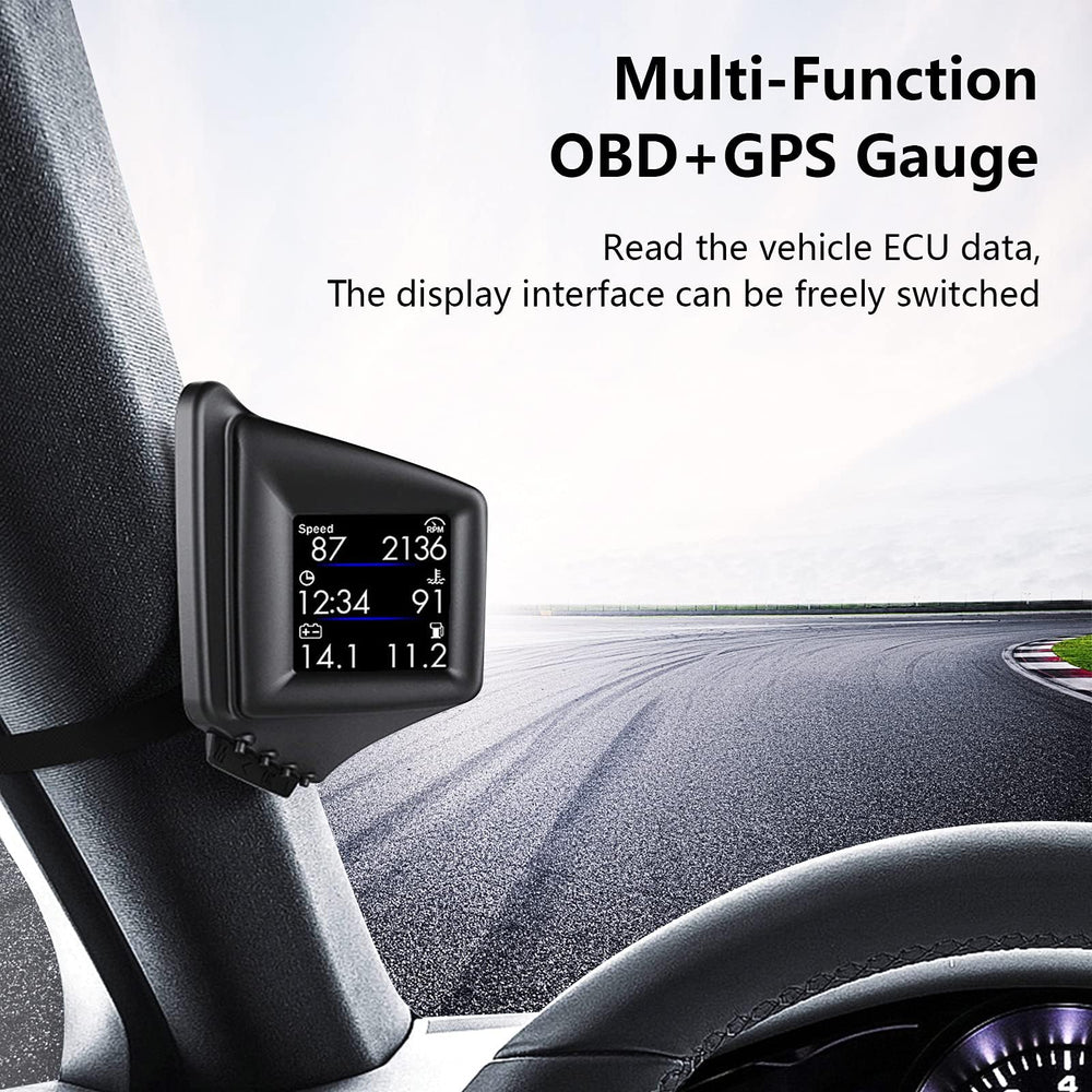 wiiyii HUD mounted on dashboard with clear readout and reduced distraction