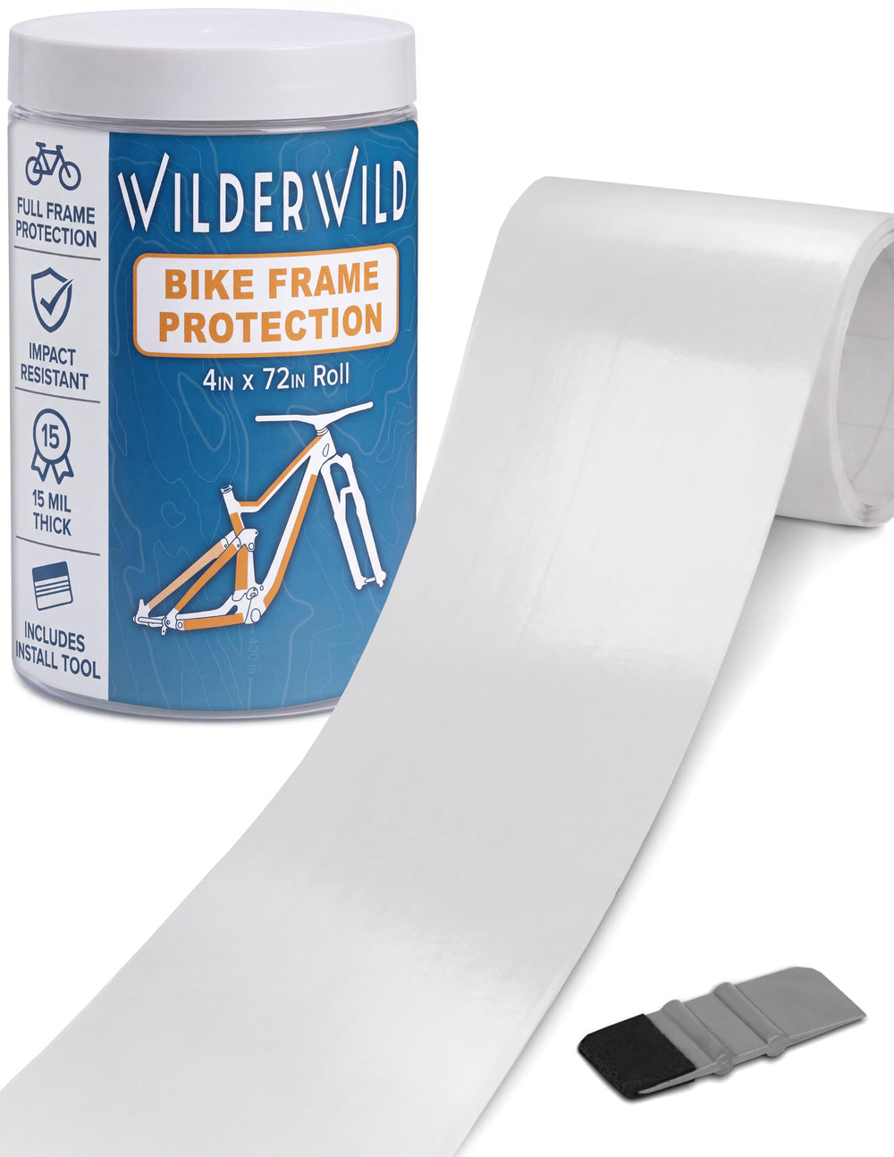 WilderWild front packaging showing glossy clear tape and included hand tool benefit protection