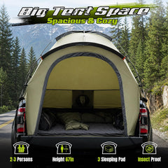 WildFinder interior with air mattress showing comfortable sleeping space
