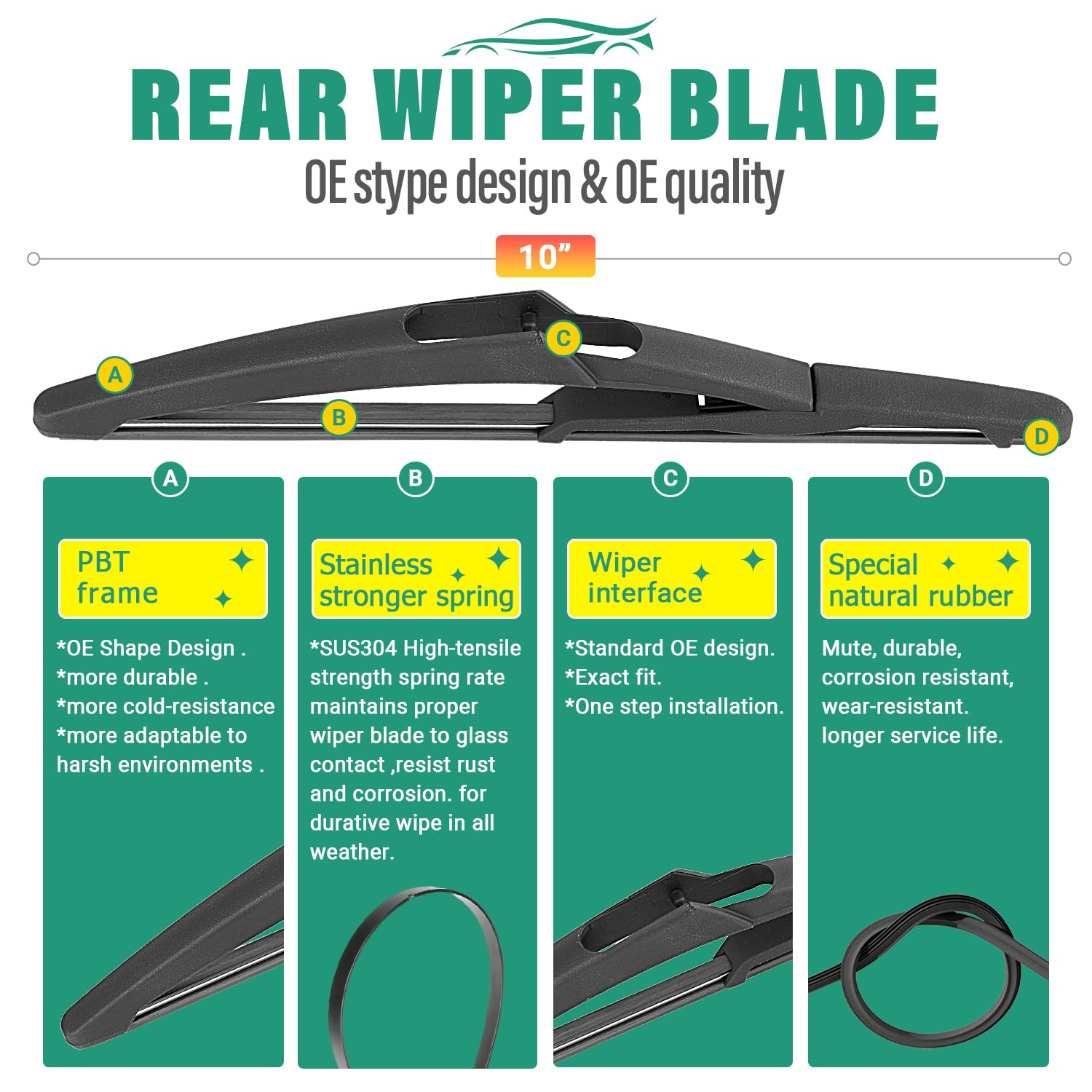 WINDSMILE rubber edge detail showing streak-free wiping performance
