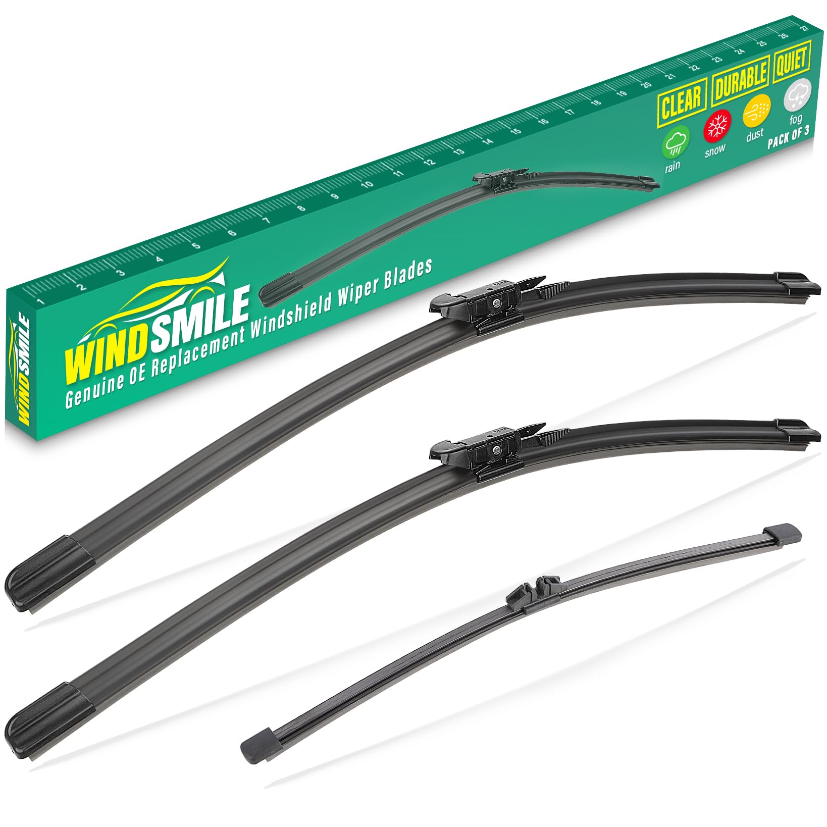 WINDSMILE front packaging showing Explorer fitment and easy replacement benefit