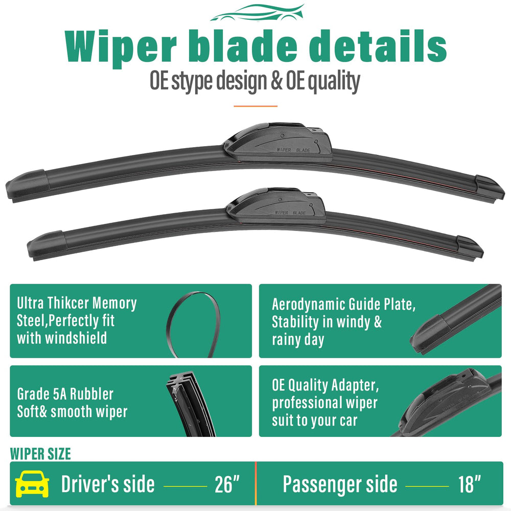 WINDSMILE installed 26-inch front driver blade improving visibility in rain