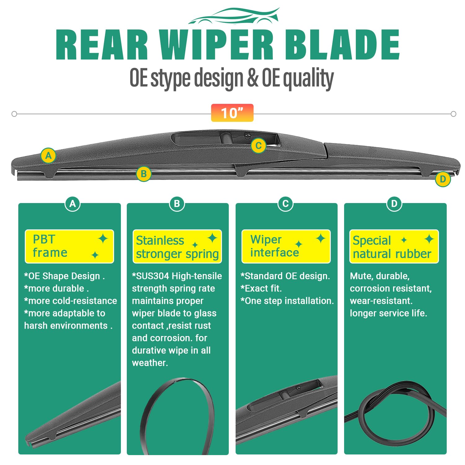 WINDSMILE installed front wipers on windshield improving visibility