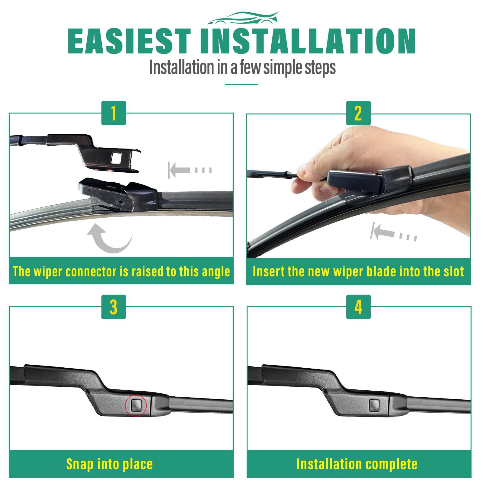 WINDSMILE blades installed on a Chevy Trax windshield improving visibility