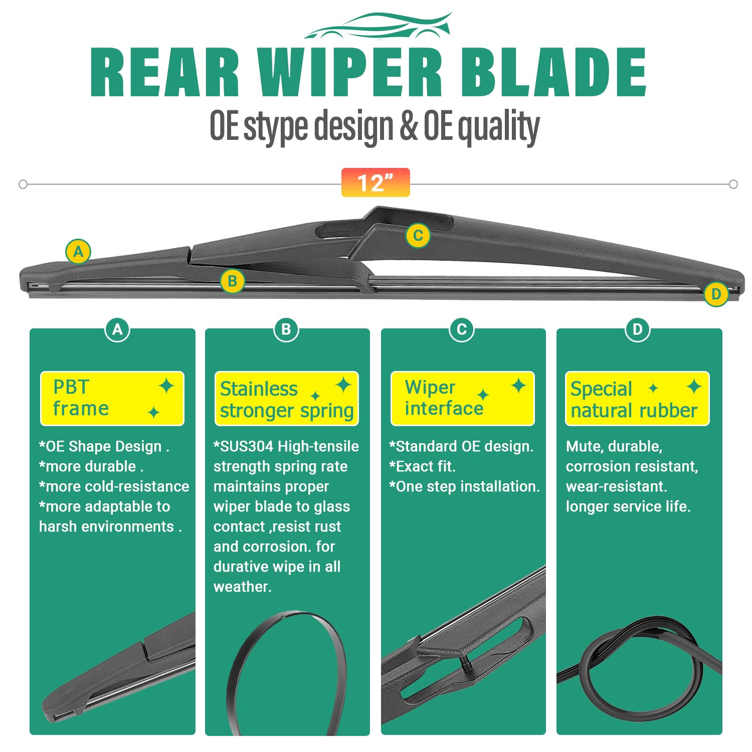 WINDSMILE 12-inch rear blade close-up showing compact reliable sweep