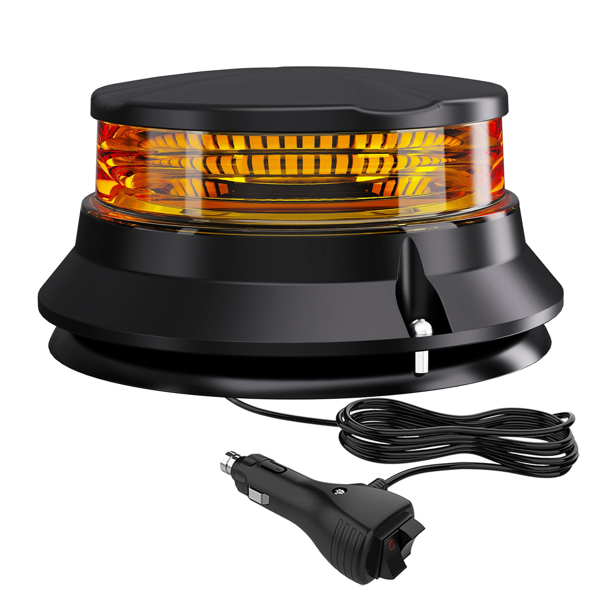 WINECO front view amber beacon showing bright warning visibility