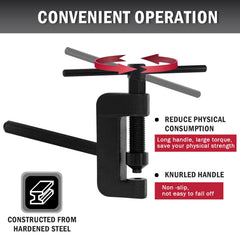 WINMAX TOOLS AUTOMOTIVE two anvils and press plates detail showing support for secure riveting