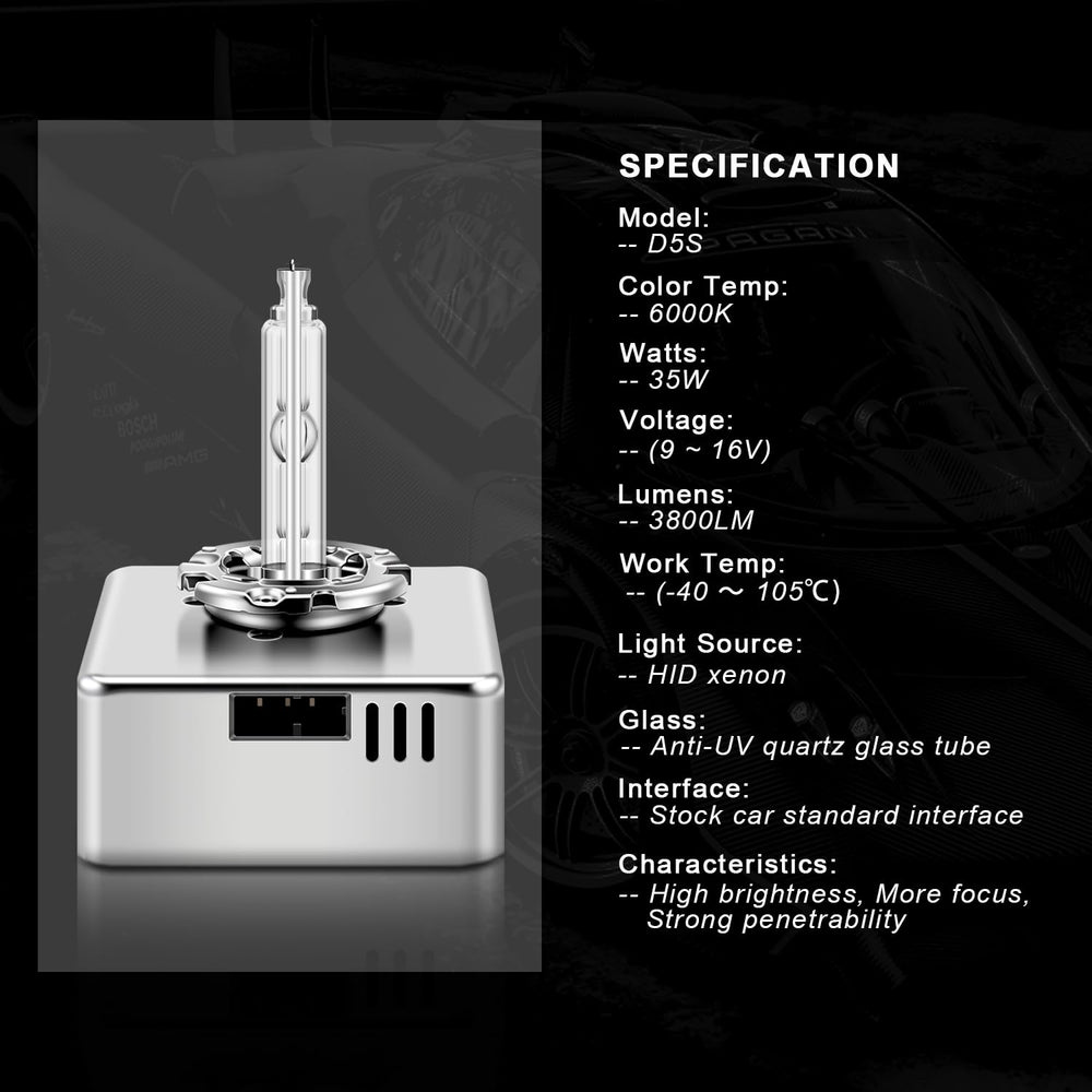 WinPower D5S glass arc tube detail showing precise xenon fill for consistent color