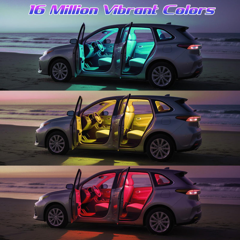 Winzwon installed under dashboard illustrating ambient glow and improved cabin mood