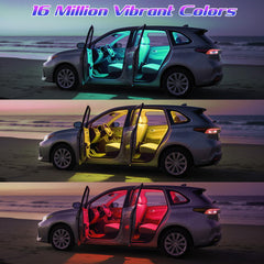 Winzwon installed under dashboard illustrating ambient glow and improved cabin mood