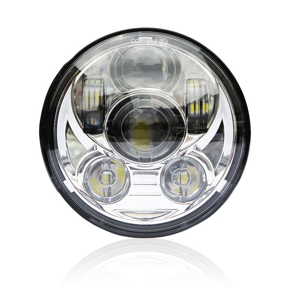 Wisamic front view headlight showing lens and mounting, improves nighttime visibility