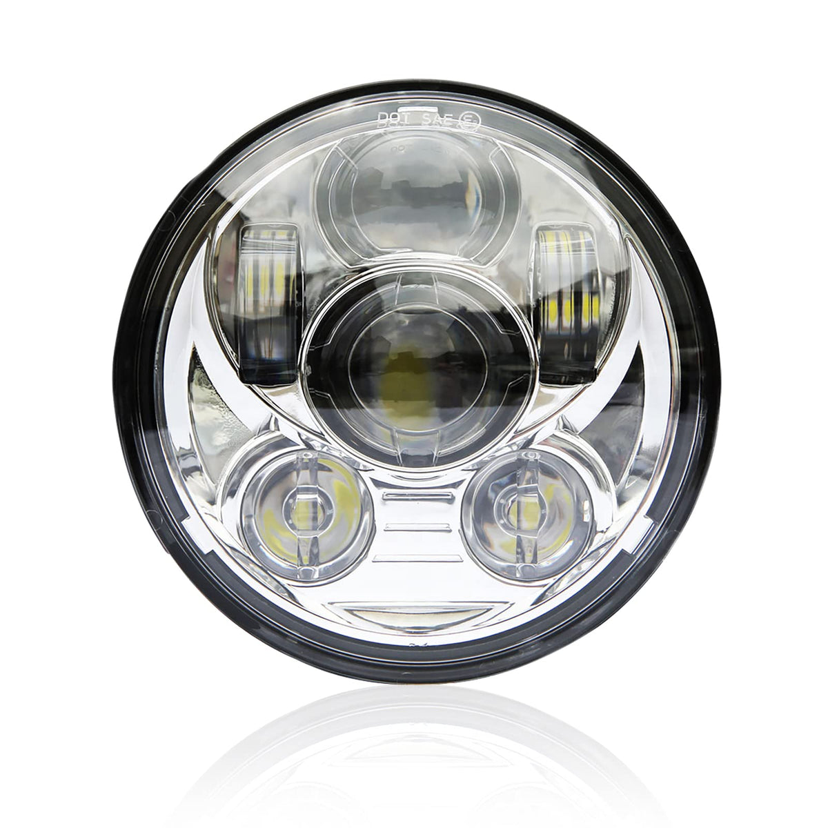 Wisamic front view headlight showing lens and mounting, improves nighttime visibility