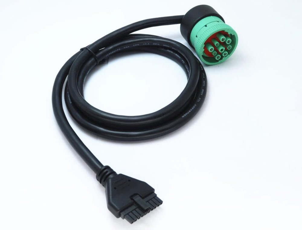 WISDOMHOOD cable installed in Freightliner dashboard demonstrating easy plug‑and‑play use