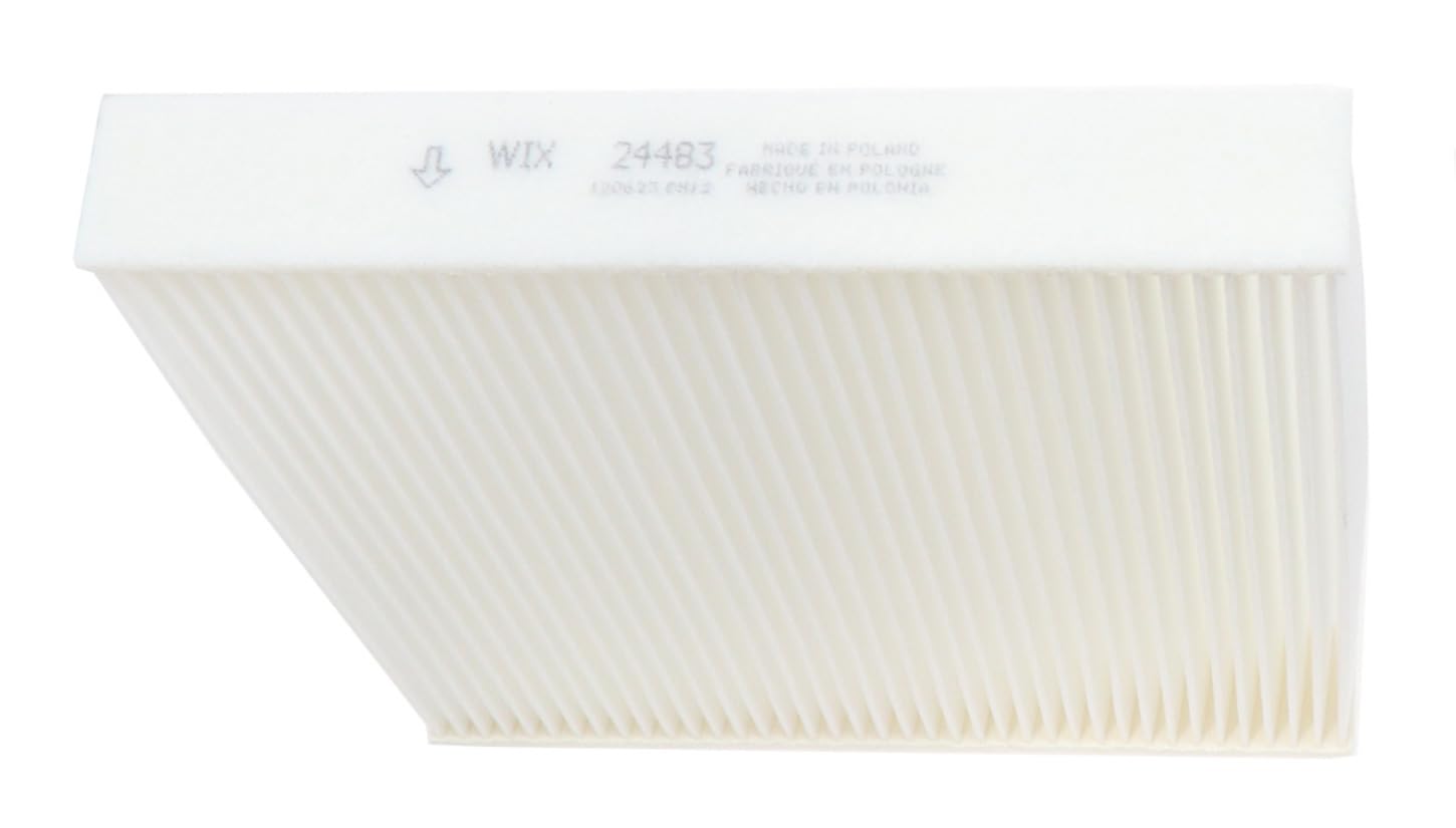 Wix 24483 side detail highlighting pleated paper media and consistent thickness