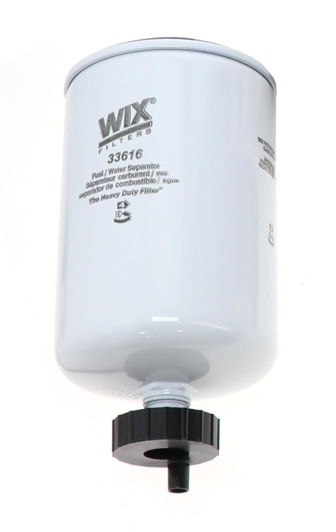 WIX 33616 front view showing label and threaded base for easy identification and quick replacement
