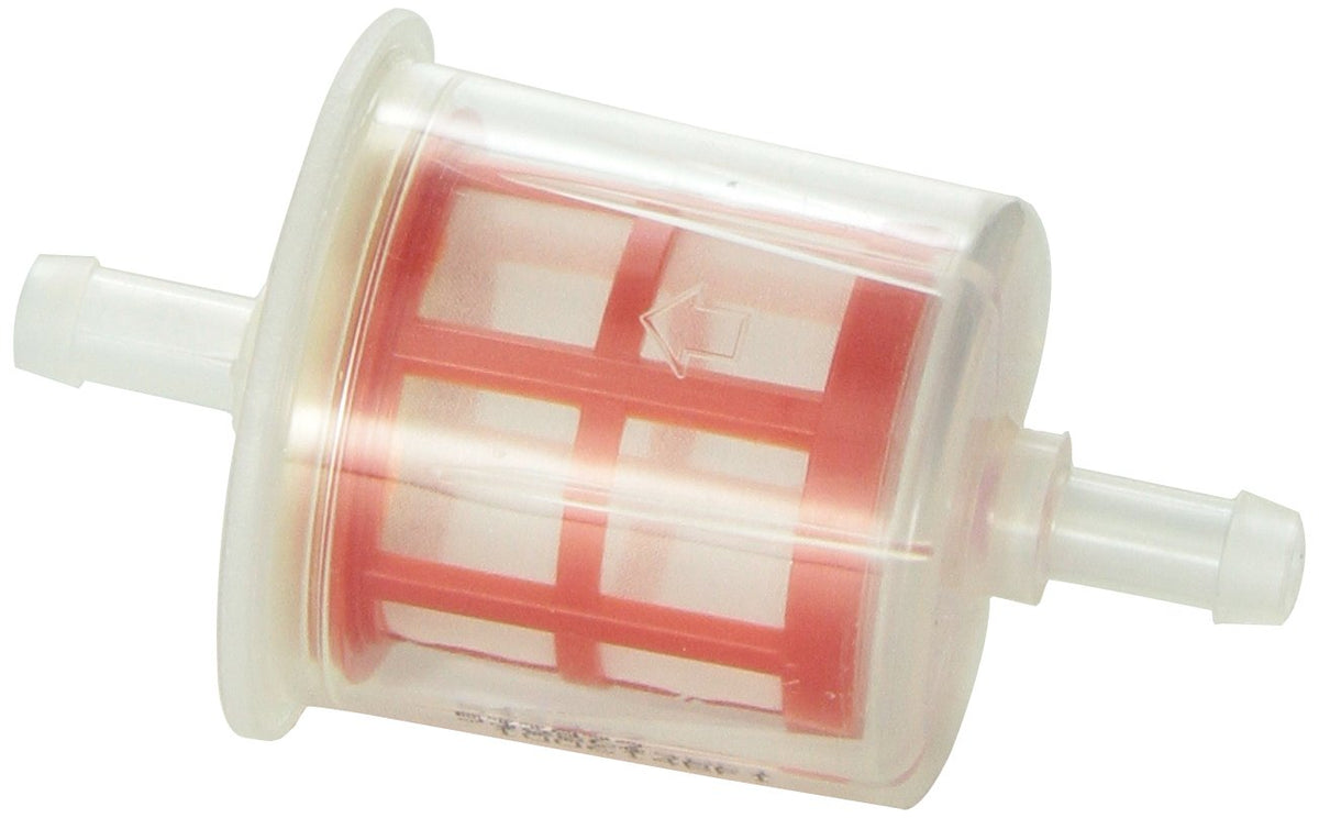 Wix 33972 front view showing plastic housing and inlet outlets, protects fuel system