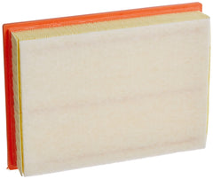 Wix 49350 close-up of embossed pleats and plastisol seal highlighting durability and filtration