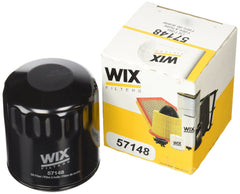 Wix 57148 front view showing label and fitment, protects engine by trapping contaminants