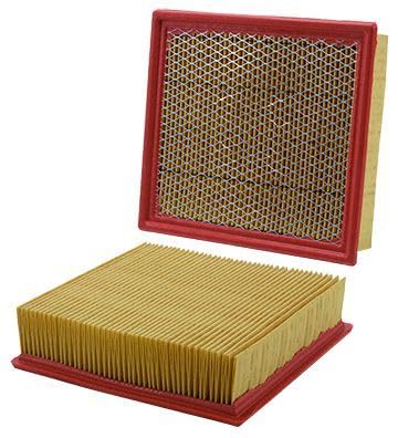 WIX air filter panel front view showing clean pleats and protective frame for reliable filtration