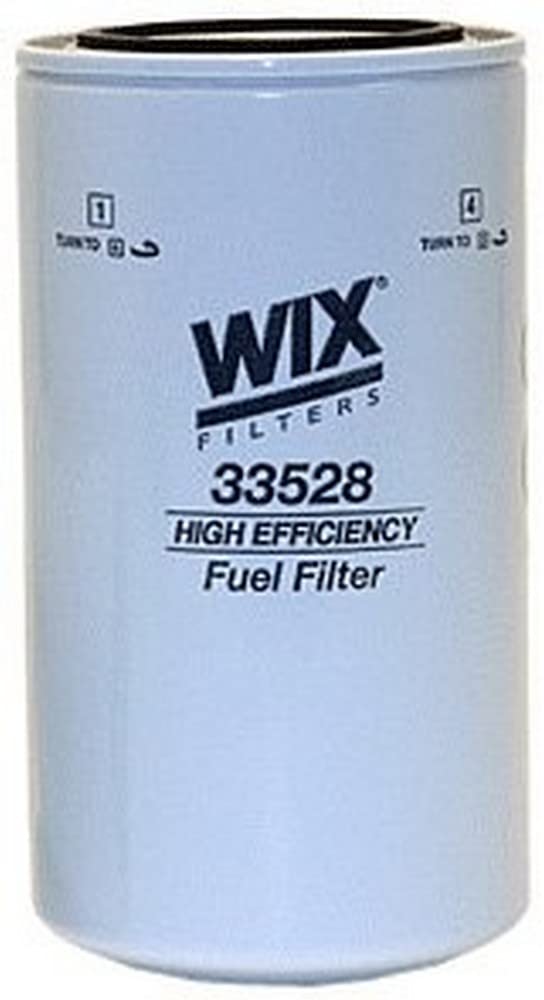 WIX fuel filter front view showing sturdy build for improved fuel cleanliness