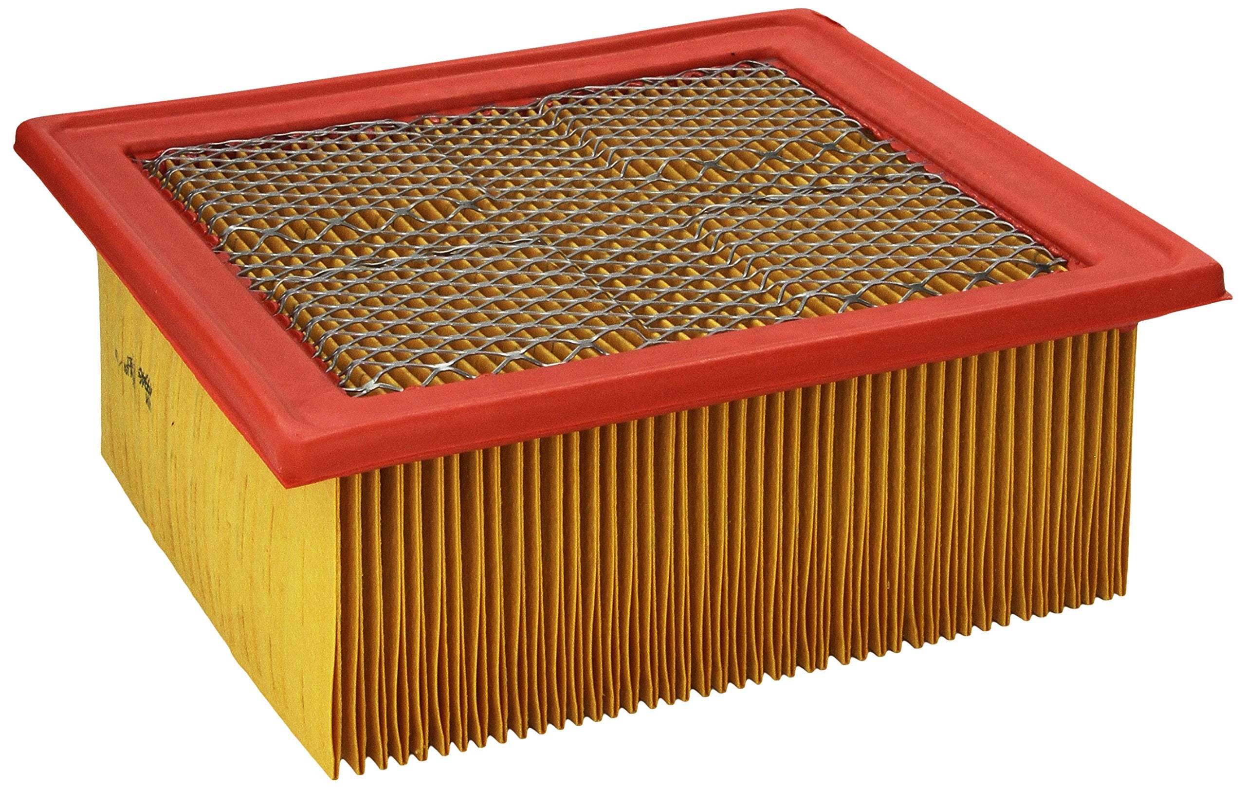 WIX Racing panel filter front view showing pleated media and vehicle-fit benefit