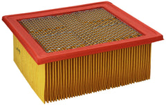 WIX Racing panel filter front view showing pleated media and vehicle-fit benefit