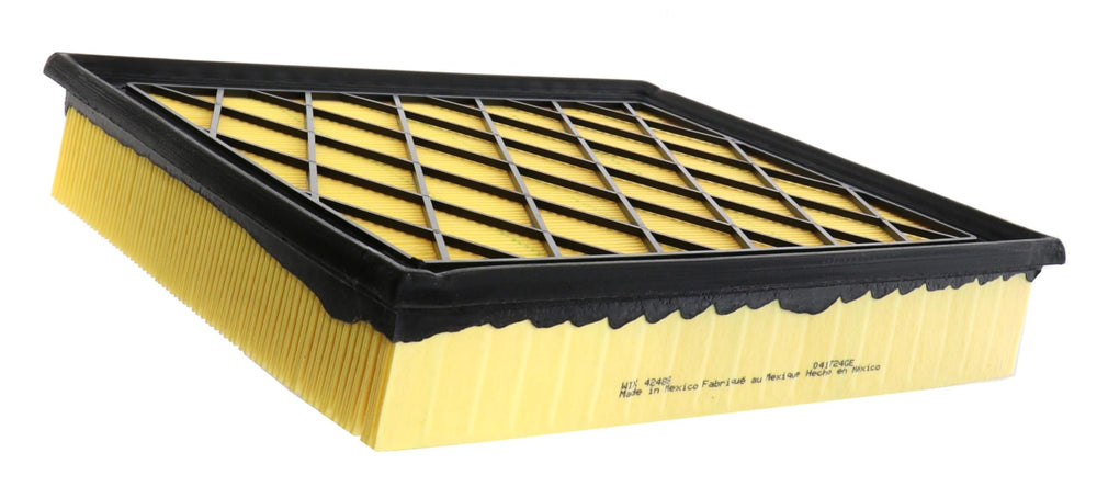 Detailed view of WIX adhesive pocket pleats on filter media, maximizes surface area