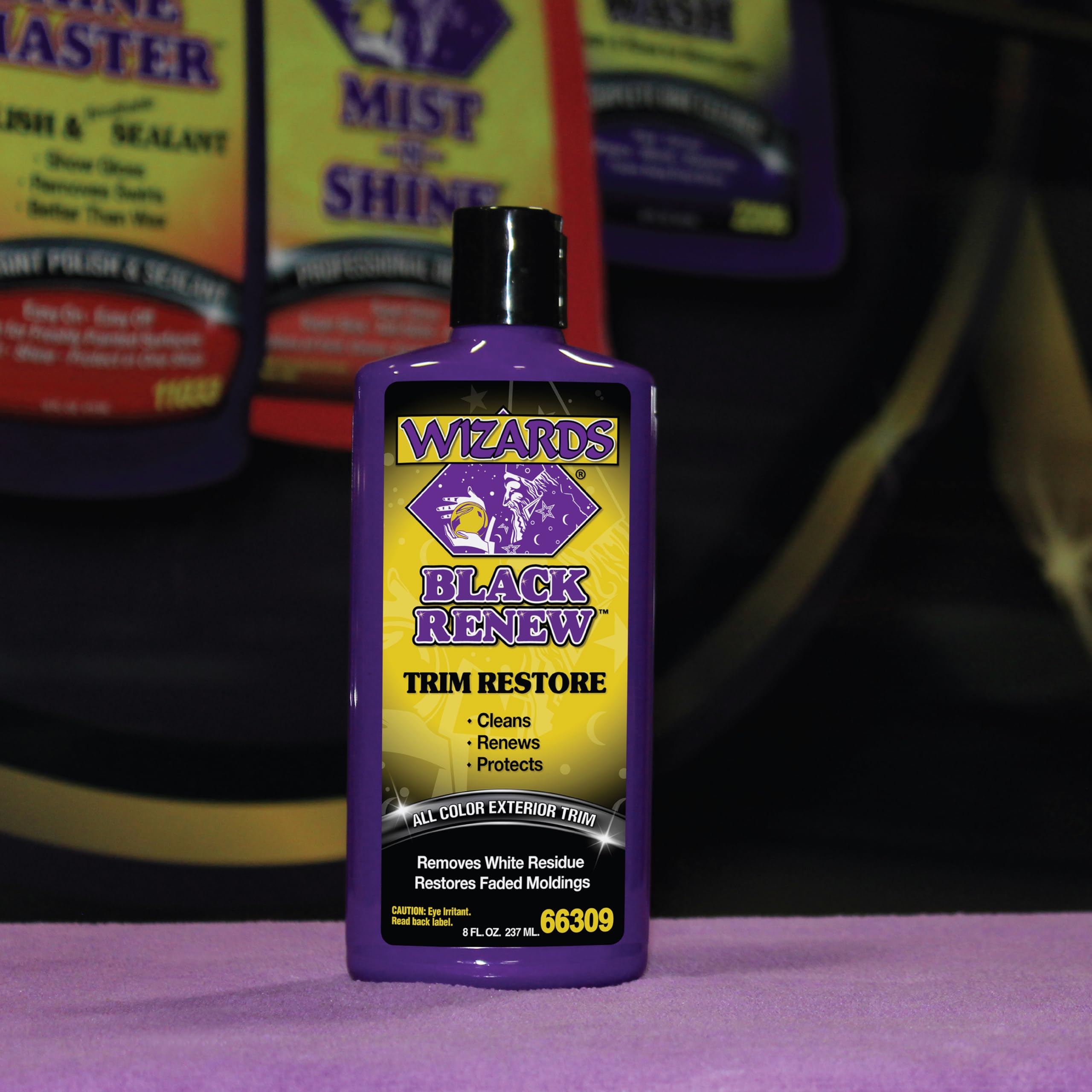 Wizards in a detailing scene with applicator pad showing professional finish benefit