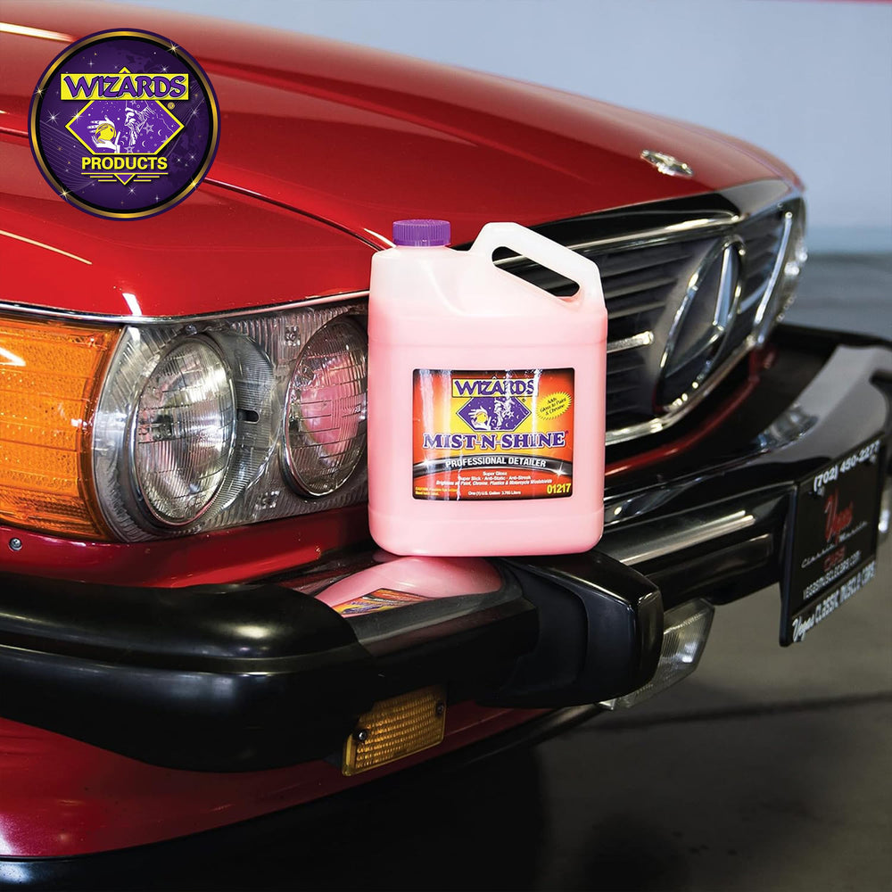 Wizards product in a show-car setting for fast touch-ups and instant gloss
