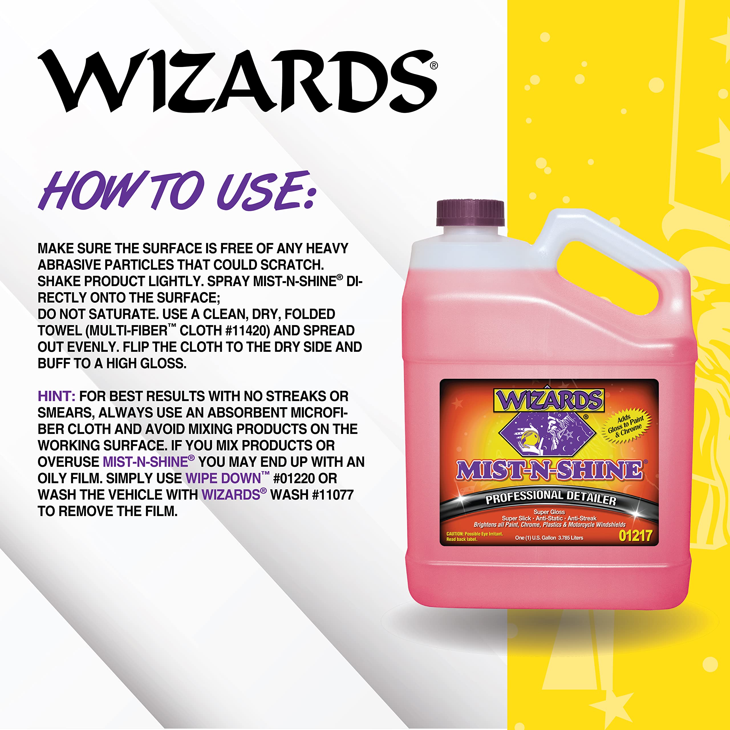 Wizards paint before-and-after wipe showing improved gloss and cleanliness