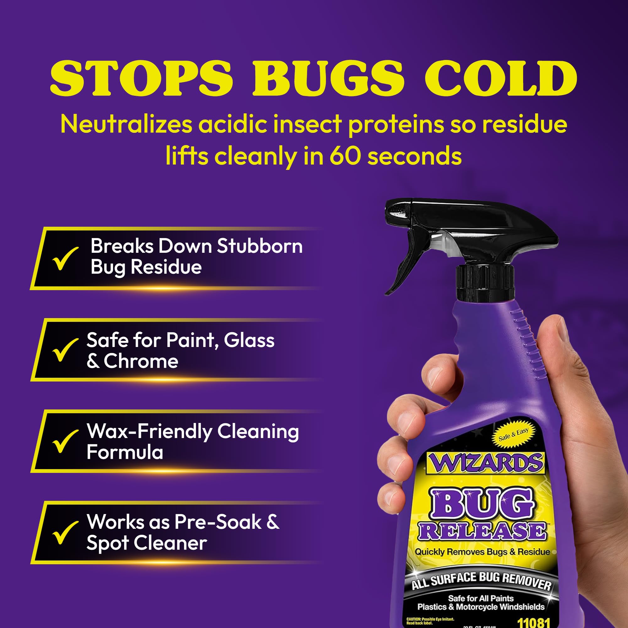 Wizards spray nozzle action shot demonstrating fast application and precise coverage benefit