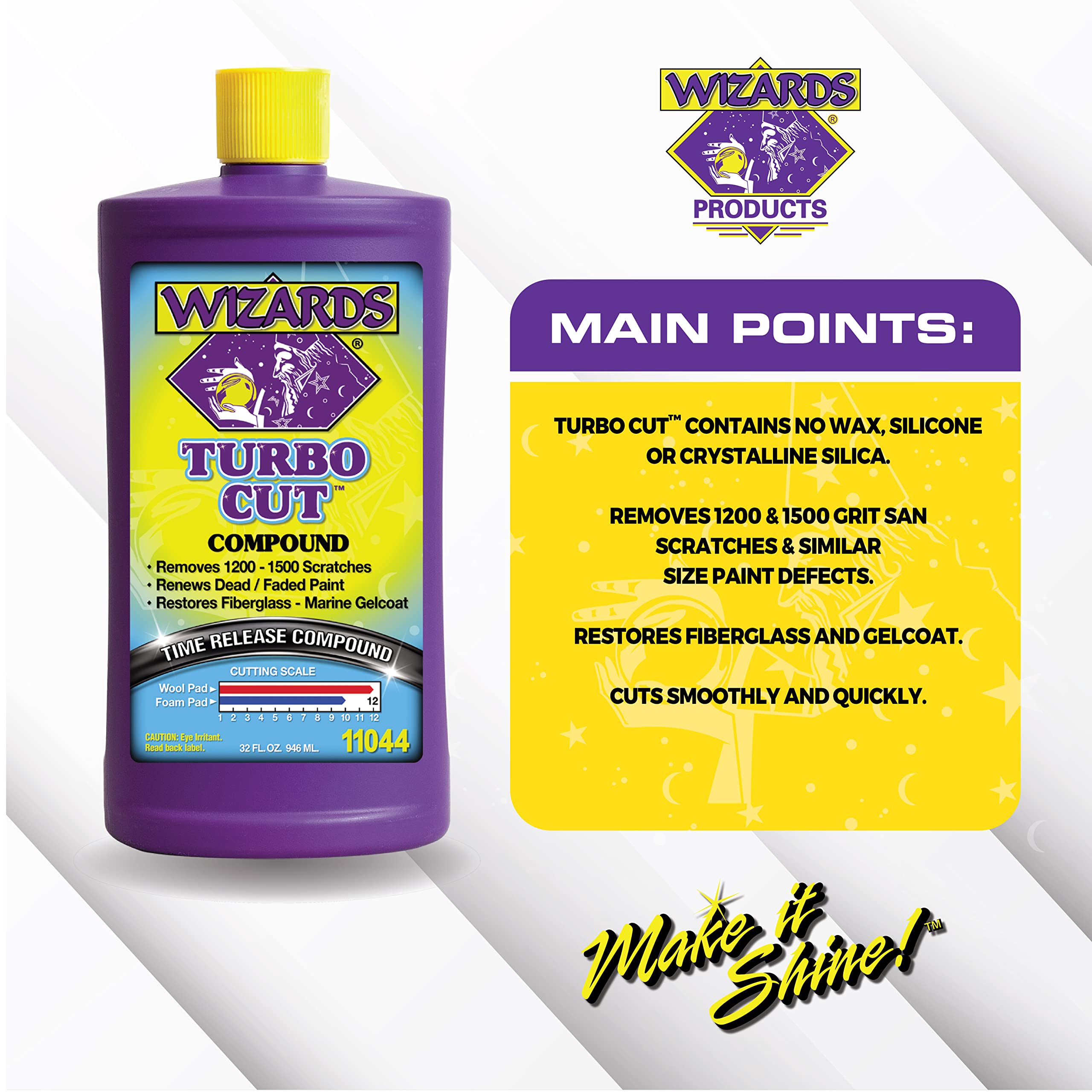 Wizards applied with a polisher on car paint delivering fast defect removal