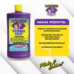 Wizards applied with a polisher on car paint delivering fast defect removal