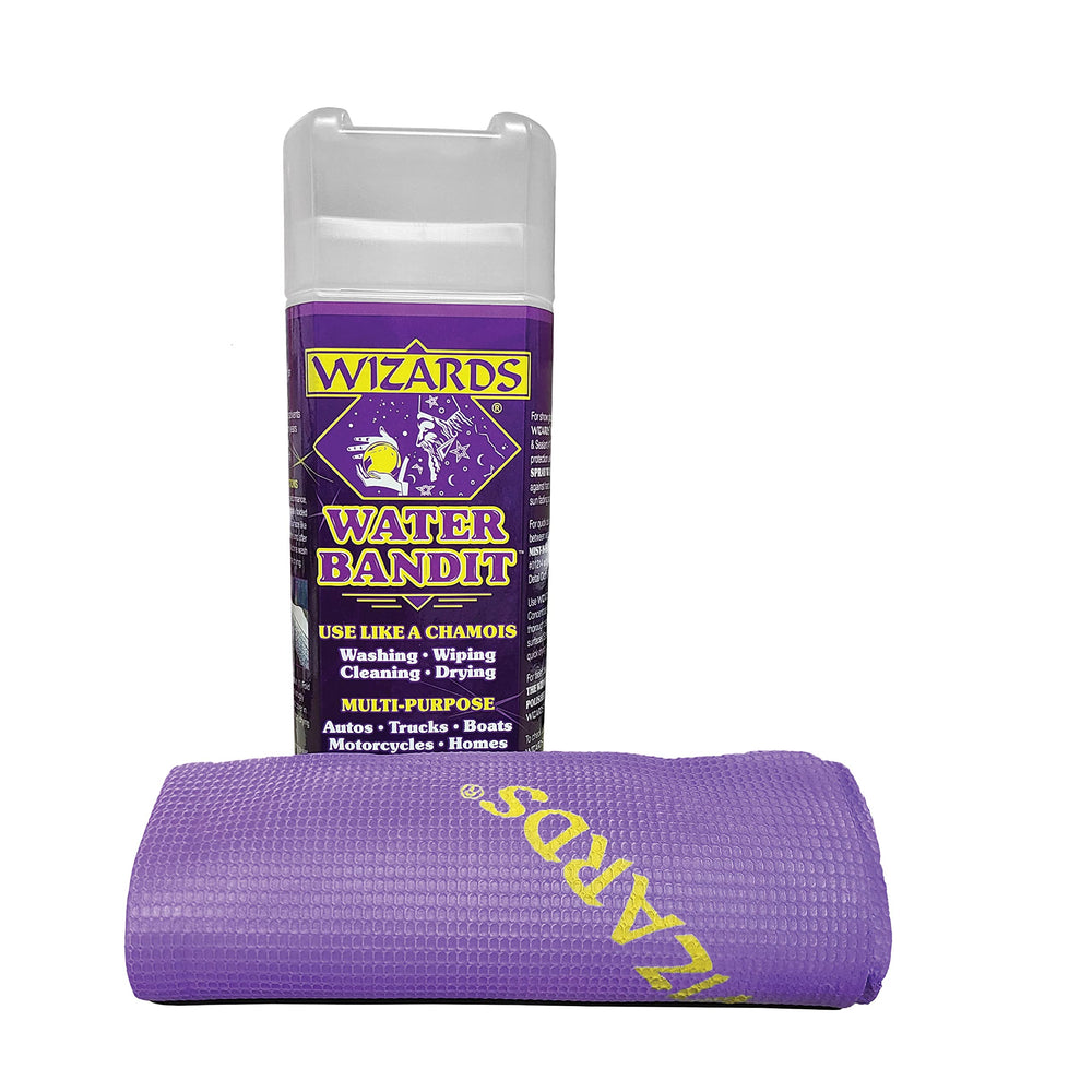 Wizards front packaging showing cloth and branding, highlights quick drying