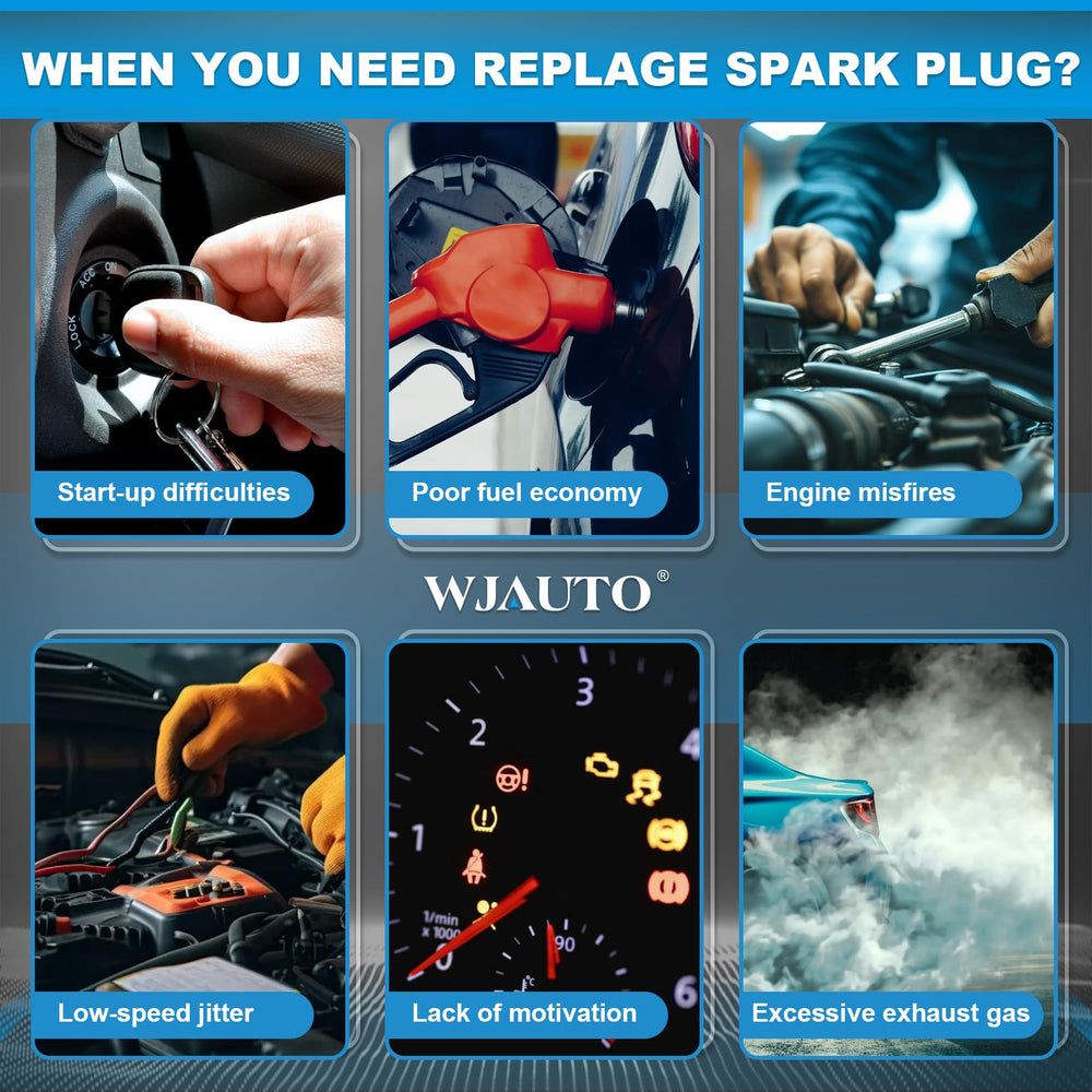 WJAUTO spark plug beside ruler showing correct thread size clarity