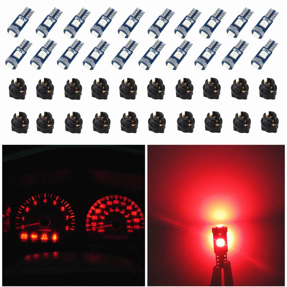 WLJH front pack of 20 bulbs showing compact wedge design and bright red option