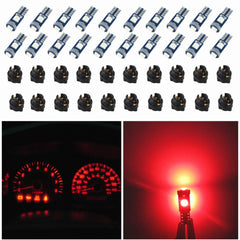 WLJH front pack of 20 bulbs showing compact wedge design and bright red option
