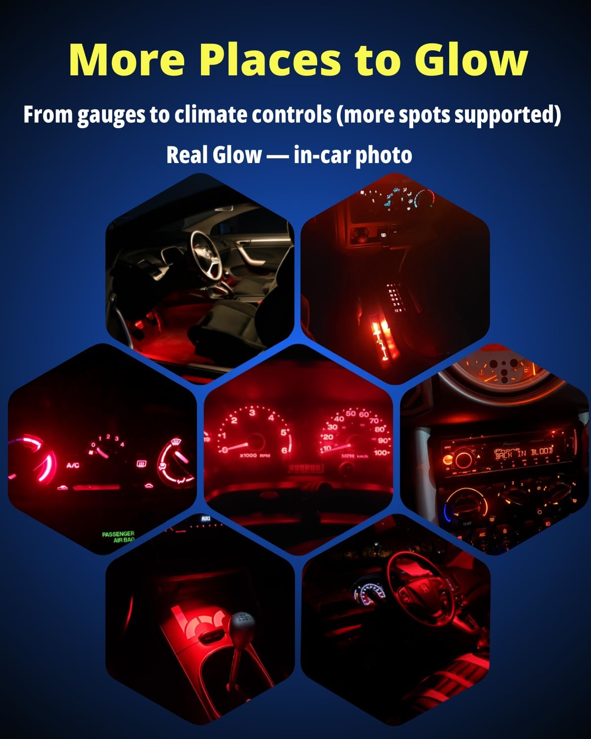 WLJH installed in instrument cluster with red glow improving gauge visibility
