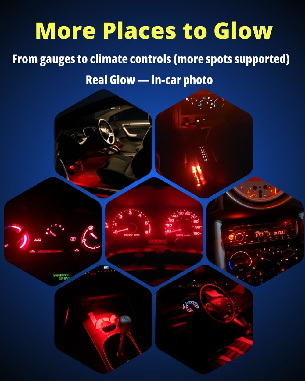 WLJH installed in instrument cluster with red glow improving gauge visibility