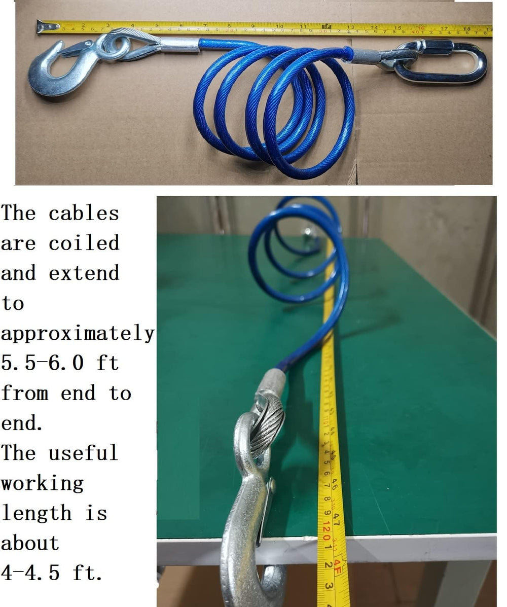 WLLAUTO cables installed between trailer and tow vehicle showing secondary safety support