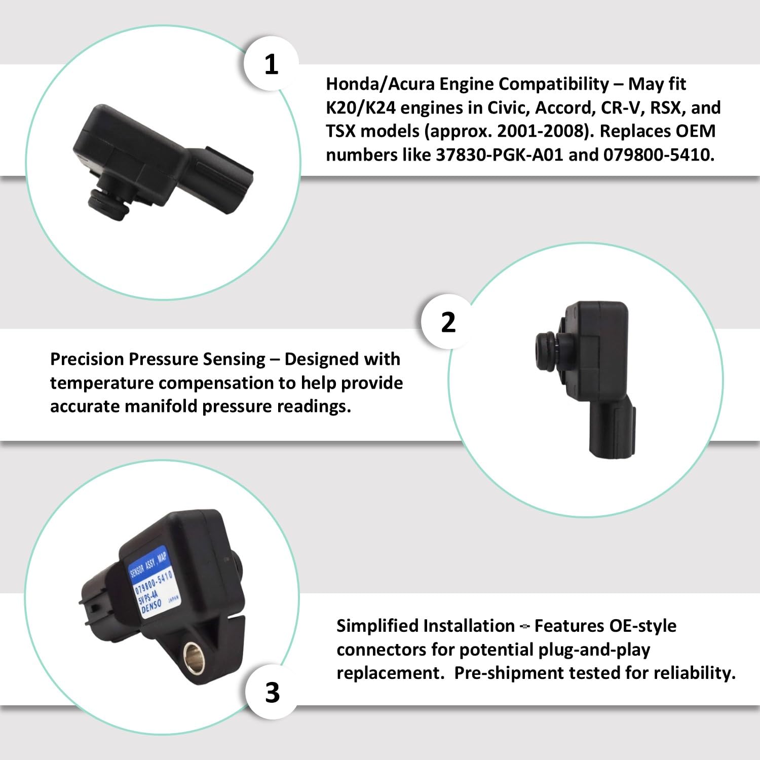 Wmeick MAP sensor vacuum port detail for secure hose connection benefit
