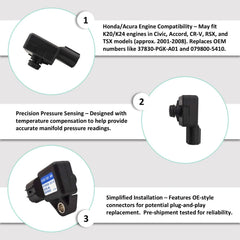 Wmeick MAP sensor vacuum port detail for secure hose connection benefit