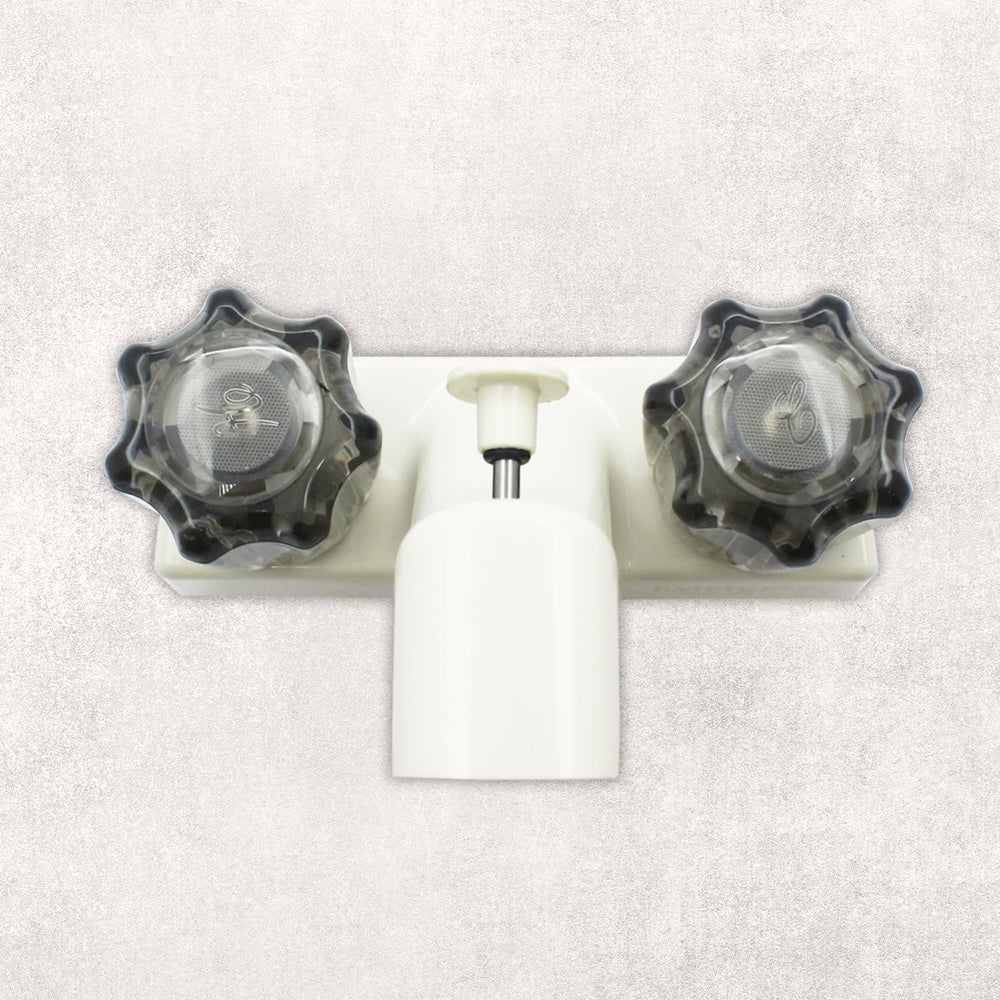 WMF mounted in RV bathroom lifestyle shot showing compact integration benefit