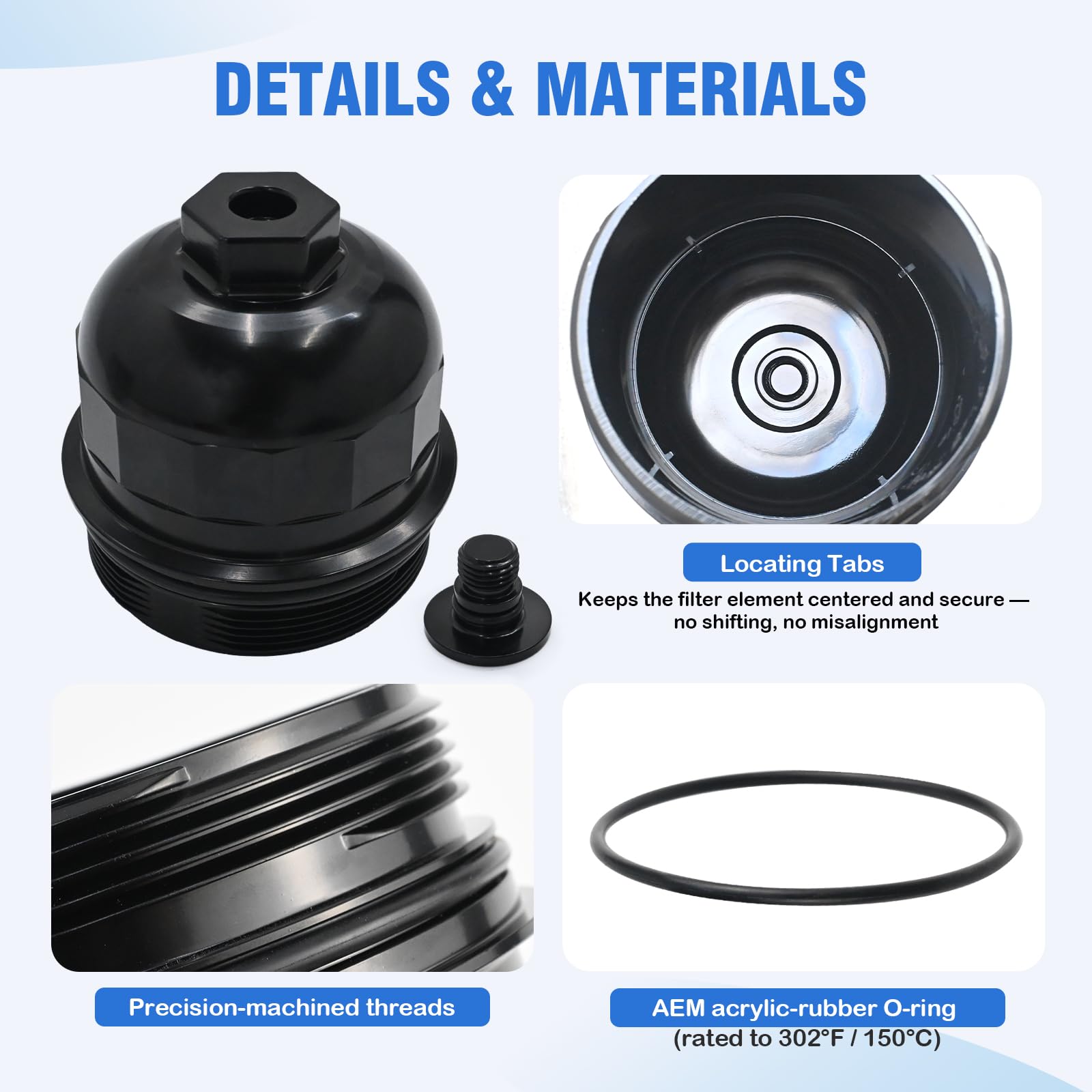 WMPARTS cap held in hand for scale showing compact OEM-style fitment