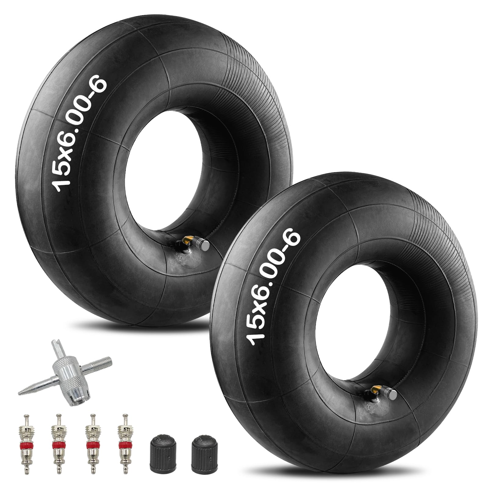 WNOOENG front view of 15x6.00-6 inner tube showing model and benefits