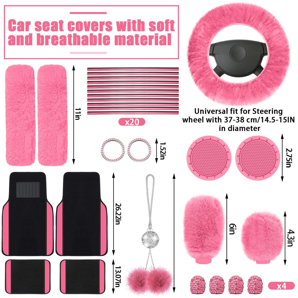 Woanger full interior installed in car, creating cohesive pink black style