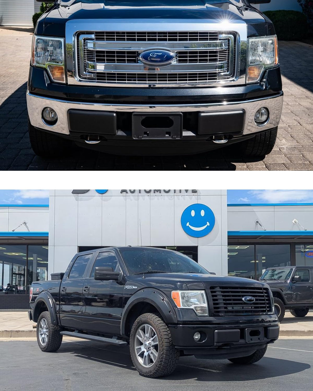 Wocch bracket on truck front illustrating improved appearance and function