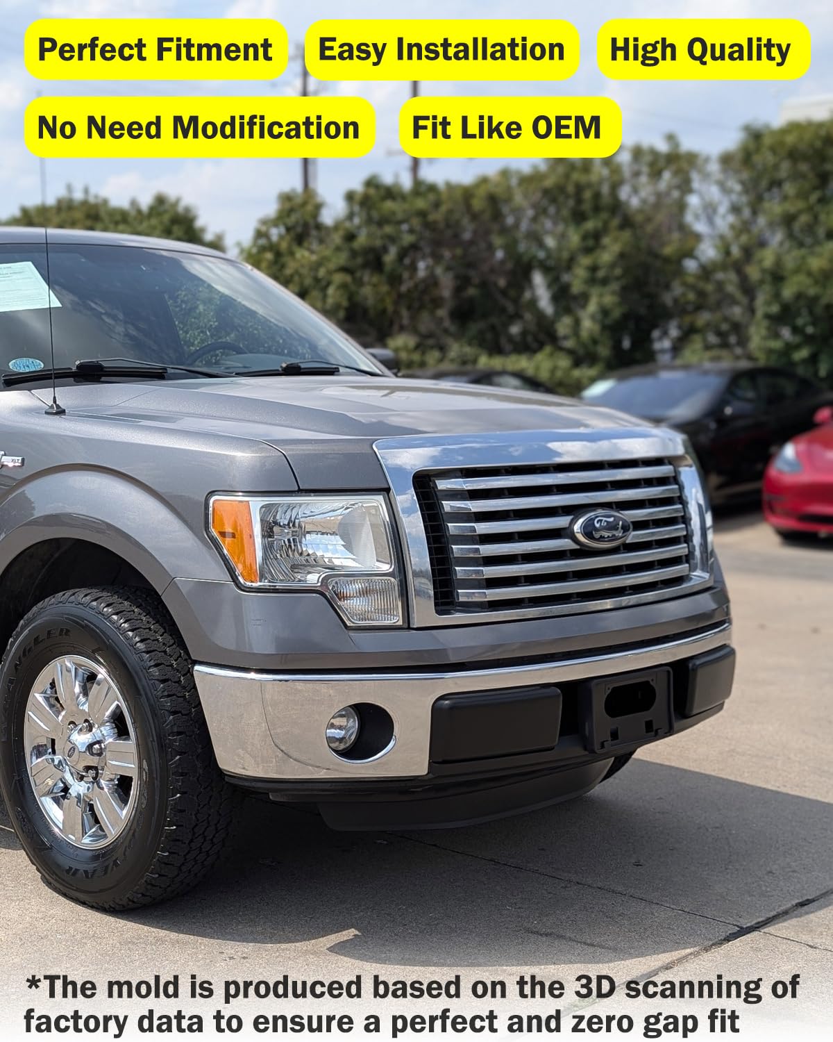 Wocch bracket installed on F-150 bumper demonstrating secure no-drill fit
